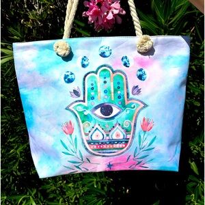 NWT - Blue Hamsa tote bag